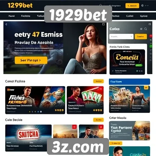 Interface do usuário no site 1929bet